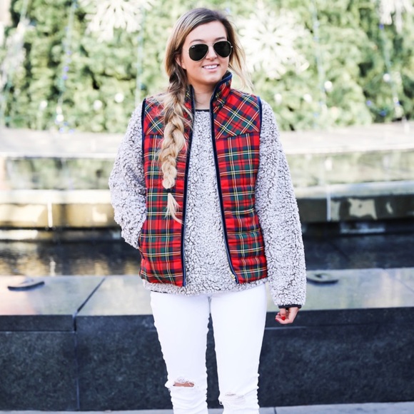 J. Crew Tartan Plaid Mountain Vest Small - Picture 2 of 6